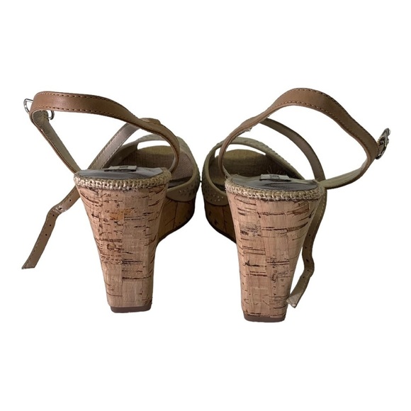 Steve Madden Cork Platform  Rein-stone Studded High Heel wedge Sandal - Picture 4 of 7